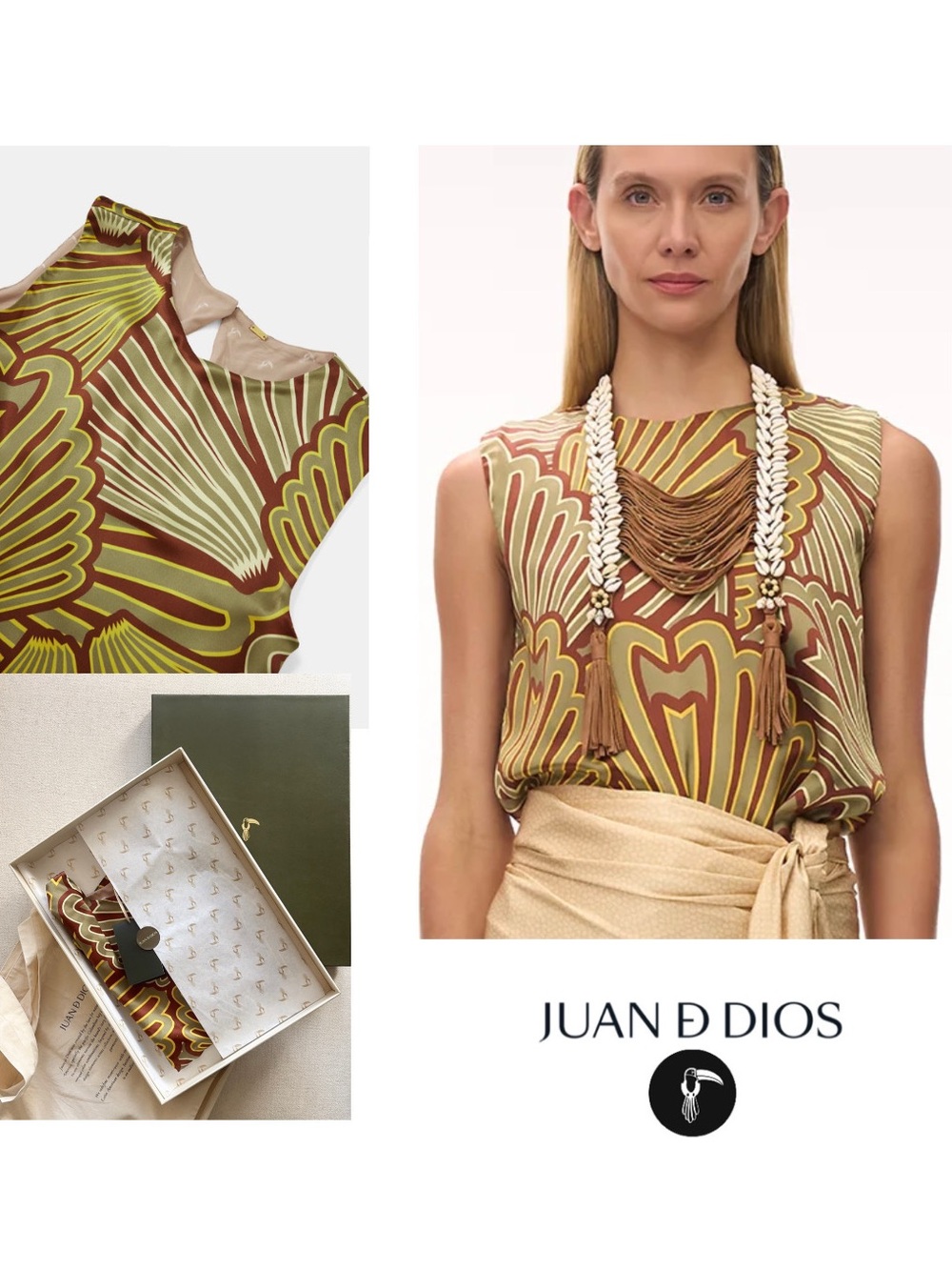 Juan de Dios Penelope del Mar the silvia satin silk blouse size 4